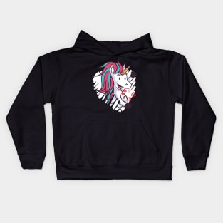 Valentines Unicorn Kids Hoodie